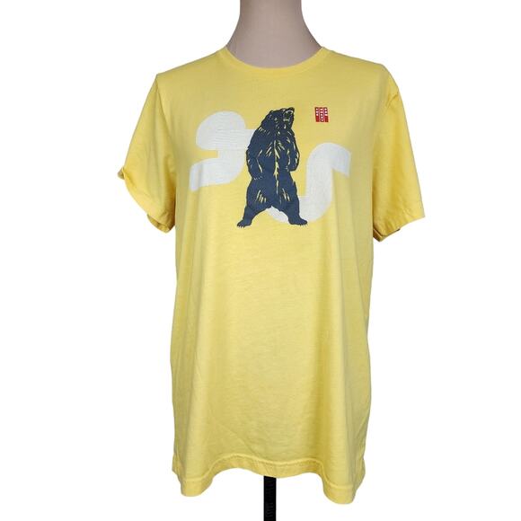 Large Yellow Bear Tee Shirt Top - Picture 1 of 4